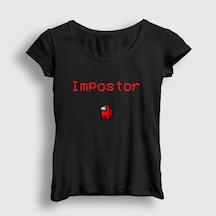 Presmono Kadın Impostor Among Us T-shirt Siyah
