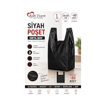 Kalın Siyah Poşet Orta Boy 1 Kg Hışır Atlet Poşet Market Manav Poşeti Çöp Poşeti
