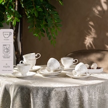 Emsan Laren 90 Ml 6'lı Kahve Fincan Takımı Beyaz