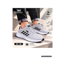Branca Unisex Kadın Erkek Yarı Ortapedik Günlük Spor Sneaker Yürüyüş Outdoor Ayakkabı Buz - Siyah Gümüş