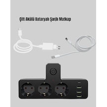 Anahtarlı Çoklu Priz 3 Usb 1 Type-c Hızlı Şarj Destekli 0-2