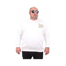 Starbattal Erkek Büyük Beden Sıfır Yaka Sweat Conture Club 23203 Ekru-Ekru