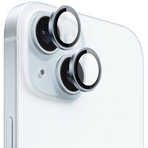 İphone 15 Plus Uyumlu Wiwu Lg-004 Pvd Lens Guard Metal Kamera Lens Koruyucu Mavi