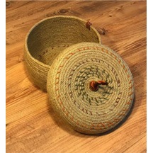 Çok Amaçlı Hasır Jüt Ipten Kapaklı Sepet 001