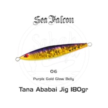 Sea Falcon Ababai Jig 180Gr 06 Purple Gold Glow Belly