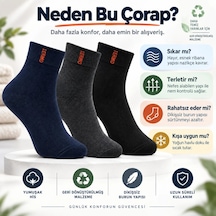 Bezos Erkek Çorap Dikişsiz 3'lü Havlu Orta Konç, Sıcak Tutan, Yumuşak Ve Dayanıklı Bty Çok Renkli