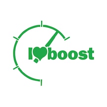 I Love Boost Araba Sticker 17x17 Cm Yeşil