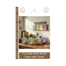 Saat Modern Tasarım Estetik Minimalist Masa Saati Kaliteli Yuvarlak Metal Renkli Çalar Saat Çok Renkli
