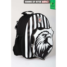 X Dekomus Lisanslı Beşiktaş Özel Tasarım 3d Kartal Küçük Boy Anaokul Çantası Açık Gri