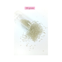 Dökme Cam Kum Boncuk 11/0 2 Mm - 20 Gram - Şeffaf Beyaz - Bnc018