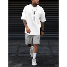 Altamira Erkek Dikey Baskılı T-shirt Şort 001