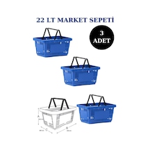 3 adet 22Litre Market ve Alışveriş Sepeti, Saplı Market Sepeti M