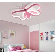 Ömür Avize Pembe Kelebek Çocuk Odası Beyaz Ledli Avize