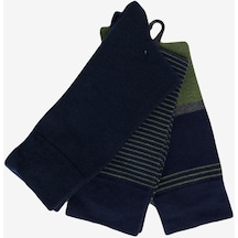 AC&Co / Altınyıldız Classics Erkek Lacivert-yeşil Desenli 3'lü Soket Çorap