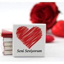Dark Brown Seni Seviyorum Yazılı Madlen Bitter ve Sütlü Çikolata 72 Adet