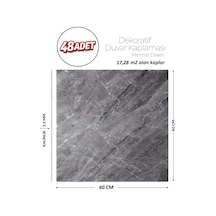 60x60 Cm Kendinden Yapışkanlı Duvar,banyo,tezgah Arası Antrasit Mermer-48 Adet 8807-60-48