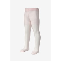Le Mabelle Pembe Çizgili Ve Puanlı Kız Çocuk Külotlu Çorap Pembe