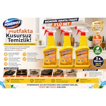 Powermax Mutfak Yağ Çözücü 750 Ml X3 Set Güçlü Mutfak Temizleyici