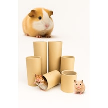 6 Lı Doğal Kağıt Tünel Seti Ginepig, Hamster Ve Kemirgenler İçin Çevre Dostu Oyun Tüneli