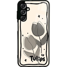 Samsung Uyumlu M34 Tulips Tasarımlı Glossy Telefon Kılıfı Siyah