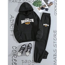 Tarzsokak Brooklyn 2 Li Kapşonlu Eşofman Takımı Siyah