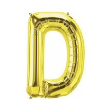 D Harf Folyo Gold Renk Balon Küçük 35 Cm Renkli