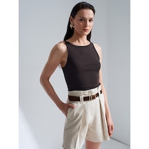 Dilvin 32774 Halter Yaka Top-koyu Kahve