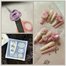 1 Adet Çiçek Şerit Gül Lale Kalıp Zambak 3d Akrilik Kalıp Papatya Gül Nail Art Süslemeleri Çivi Dıy Silikon Çivi Kalıp Green