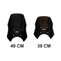 GP Kompozit Royal Enfield Himalayan 2024 Uyumlu Ön Cam Siyah 49 cm