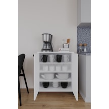 Seren 2 Kapaklı 4 Raflı Boy Dolabı Çok Amaçlı Dolap Kiler Dolabı Mutfak Dolabı Beyaz Beyaz