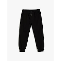 Koton Jogger Okul Pantolonu Beli Bağlamalı Pamuklu Cepli Siyah 5wkb40006tw Siyah