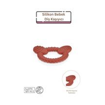 Silikon Bebek Diş Kaşıyıcı - Kiremit Rengi Kiremit