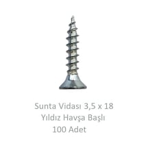 Sunta Vidası, 3,5 X 18 Mm, 100 Adet, Yhb Vida 3,5 x 18