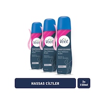 Veet Professional Tüy Dökücü Krem Sprey Bacak&vücut Bölgesi Hassas Ciltler 150ml X3
