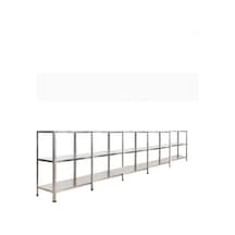 43x465x200 3 Katlı 5 Li Bitişik Galvaniz Çelik Raf Arşiv Depo Kiler Rafı