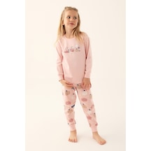 Rolypoly Pudra Kız Çocuk Uzun Kol Pijama Takım