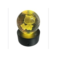 Hello Kitty Işıklı Renk Değiştiren Şarjlı Kristal Cam Küre