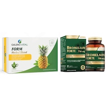 Nutraxin Bromelain Forte 750 Mg 60 Tablet + Galeno Vital Bromelain Ananas Aromalı Bitki Çayı 30 Saşe﻿﻿