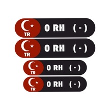 Kan Grubu Kask Etiketi 4 Parça 0 Rh - Etiket Sticker