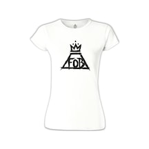 Fall Out Boy - Logo Beyaz Kadın Tshirt 001