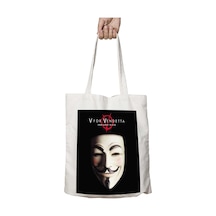 Art Hediye V For Vendetta Film Maske İki Tarafı Kalıcı Baskılı Yıkanabilir Çanta Çok Renkli