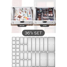 Meleni Home 36 Parça Mega Set Modüler Makyaj Organizer - Takı Aksesuar Düzenleyici Set Siyah