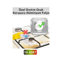 Premium Dayanıklı Uzun Ömürlü Kolay Temizlenebilir Ocak Yağ Kir Önleyici Kare Alüminyum Folyo 16'lı