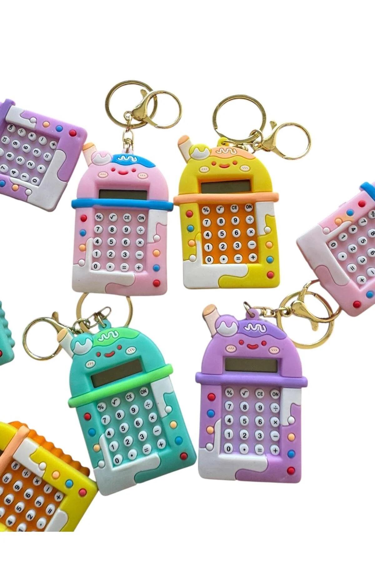 Mini Hesap Makinesi Labirentli Oyun Anahtarlık Çok Renkli