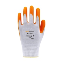 MAXSAFETY NIT-100 NİTRİL KAPLI ELDİVEN (SARI-BEYAZ) NO 10 1 ÇİFT