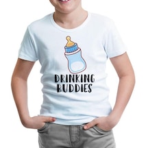 Drinking Buddies - Milk Beyaz Çocuk Tshirt 001