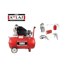 Attlas ZJ2050 N 2 Hp 8 Bar 46 LT Monofaze Kompresör + KH Set 5 Aksesuar Seti