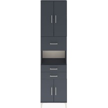 Arges Dolap 3 Raflı 3 Çekmeceli 4 Kapaklı 60x30x243 Antrasit-... Antrasit