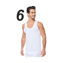 Seher 6 Lı Erkek Penye Askılı Atlet Klasik Beyaz Kolsuz Atlet Beyaz