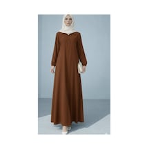 Süreyyafasion Önü Patlı Düğmeli Uzun Kollu Elbise Metalik Metalik